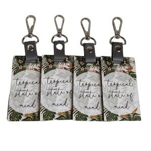 NEW Tropical State of Mind Keychain / Luggage Tags Set (4) - Palm Trees